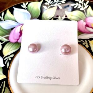 925 Sterling & Pink Pearl Studs
